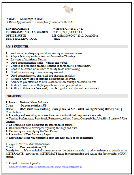 Sample resume for sap pp consultant